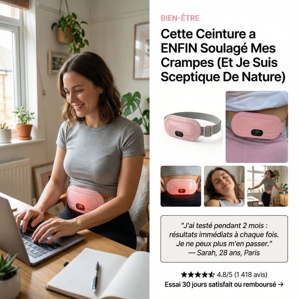 Ceinture Chauffante Cyclicare – Soulagement Immédiat des Crampes Menstruelles