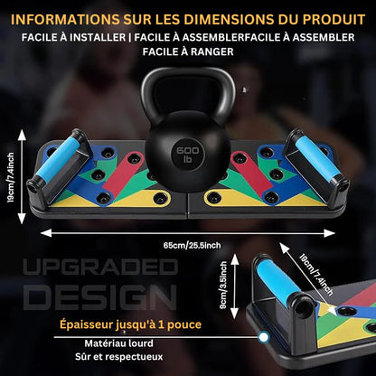 Planche de Pompes Multifonction 9-en-1 — Votre Salle de Gym à Domicile