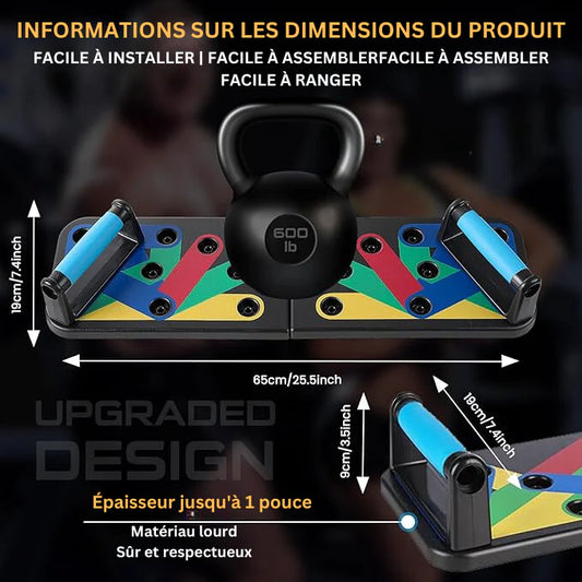 Planche de Pompes Multifonction 9-en-1 — Votre Salle de Gym à Domicile