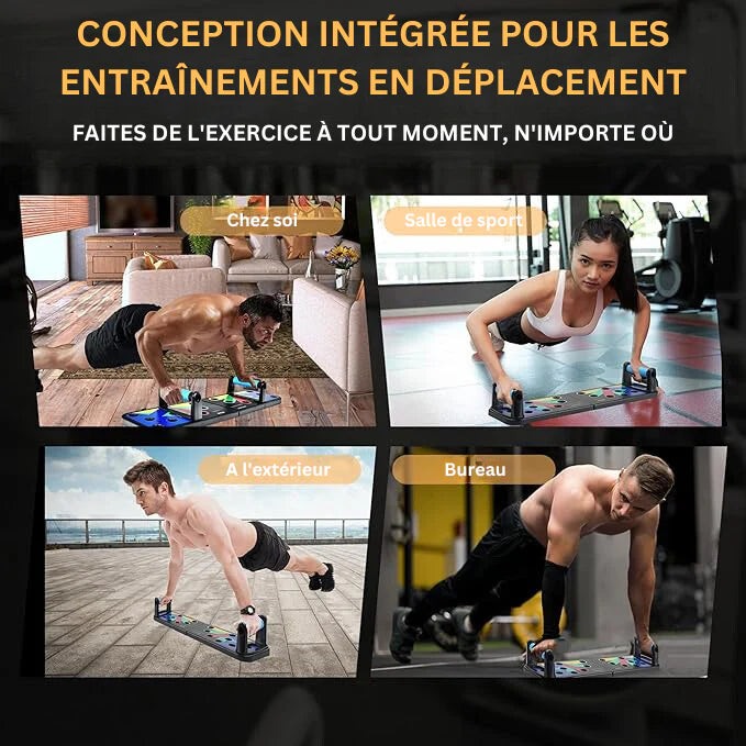 Planche de Pompes Multifonction 9-en-1 — Votre Salle de Gym à Domicile