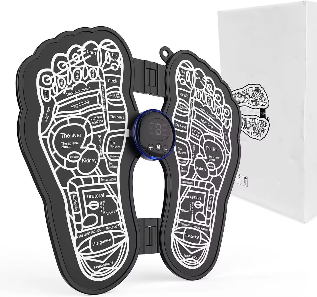 Tapis de Massage Réflexologie EMS - Stimulation Électrique des Points d'Acupression