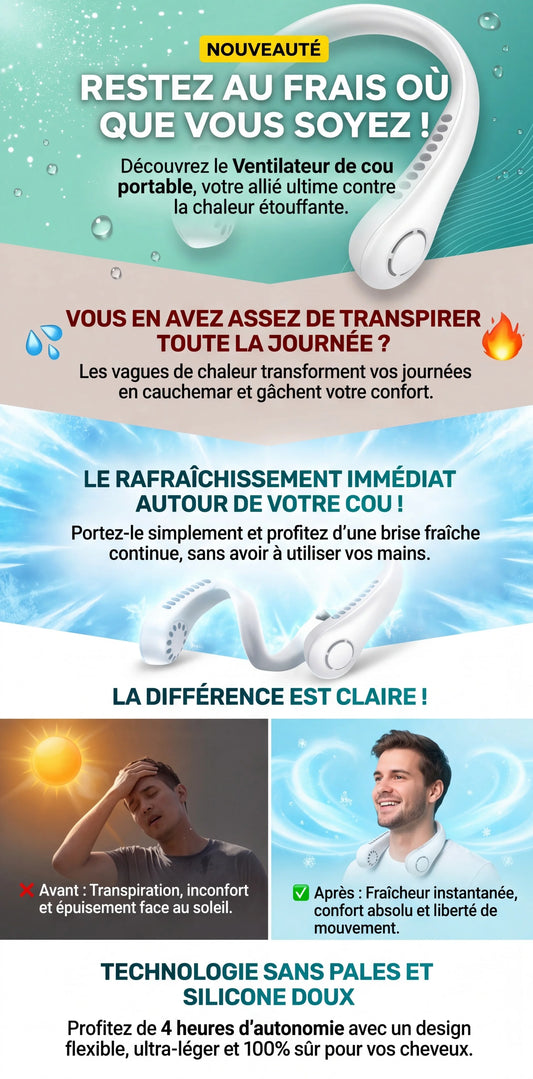 Ventilateur de cou portable