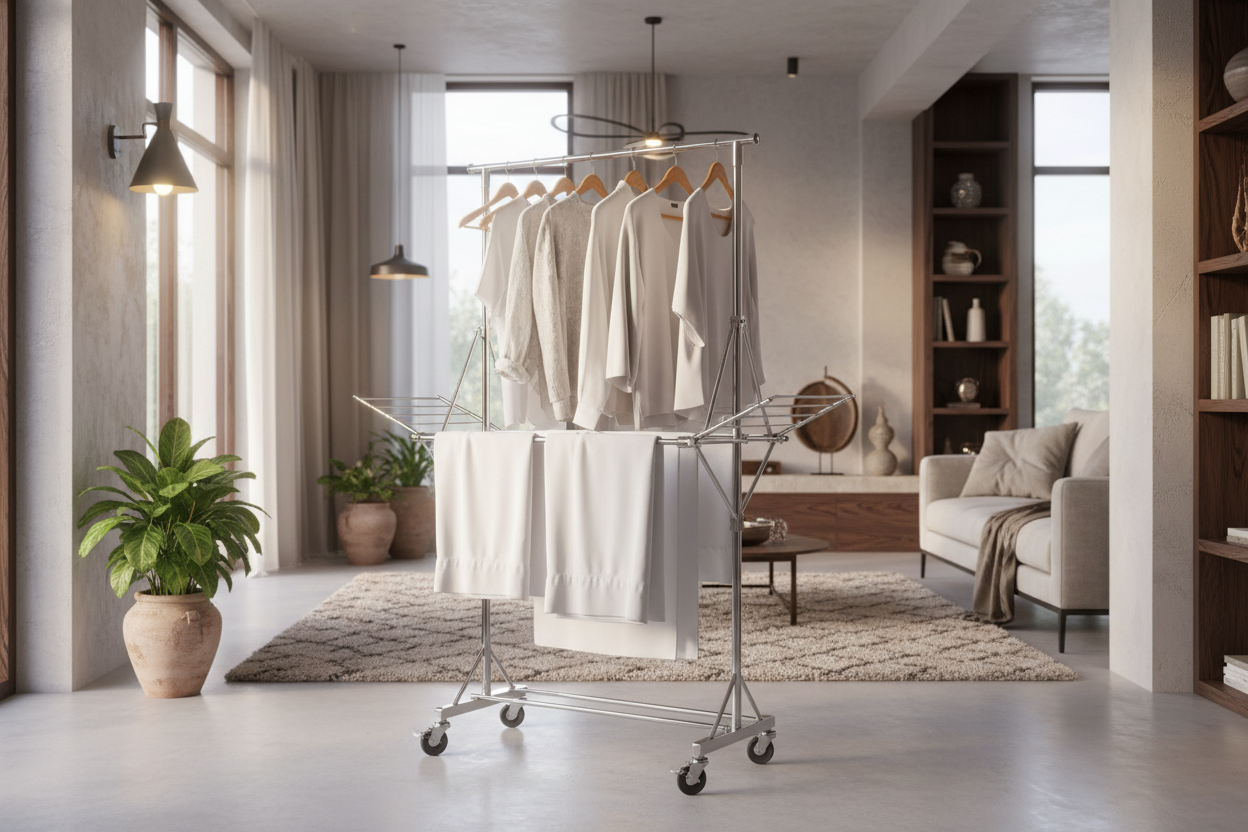Étendoir multi-niveaux premium dans un intérieur moderne africain